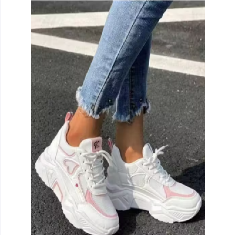 New pink love girls and women sports casual and sneaker shoes.