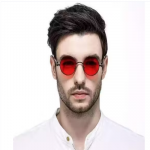 Men Brown Metal Round , Polarized Iron Man Sunglasses (Pack of 1)