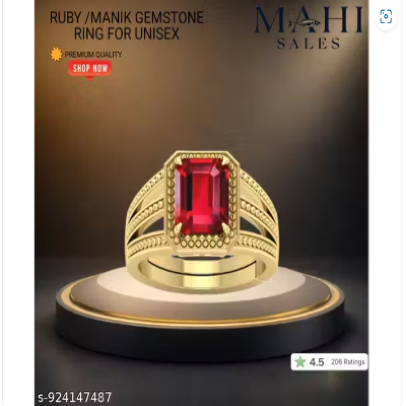 AGR 5.25 ratti Luxury Ruby (Manik) Stone Ring