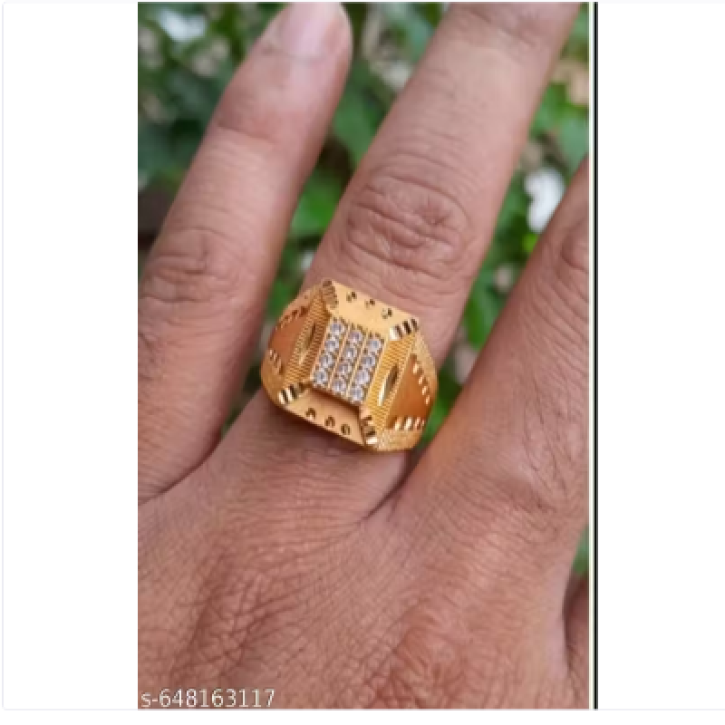 MEN GOLD PLATED LUXURIOUS RING 602