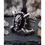Men’s Gothic Stainless Steel Monster Skull & Talon Statement Ring