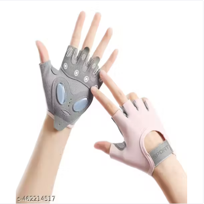 Women Workout Gloves with Anti Slip Pad Palm Design Compression Fitness Gloves Fingerless