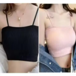 Women's Soft Cotton Removable Padded Wirefree Full Coverage Sports Bra Pack of 2