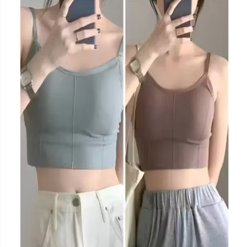 Women's Girl's Cotton Crop Top Lightly Padded bralette