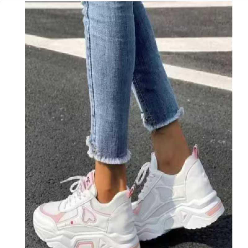 New pink love girls and women sports casual and sneaker shoes.