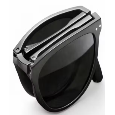 Men Stylish Folding Sunglasses Portabal Compact Black Goggles