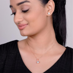 925 Silver Rose Gold Classic Zircon Set