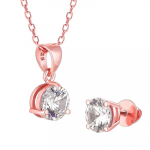 925 Silver Rose Gold Classic Zircon Set