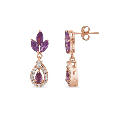 925 Sterling Silver Petals Luxe Rose Gold Plated Women's Jewelry Set