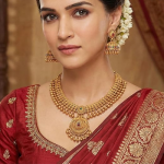 Gold-Plated Antique Temple Jewellery Set for Women