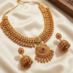 Gold-Plated Antique Temple Jewellery Set for Women