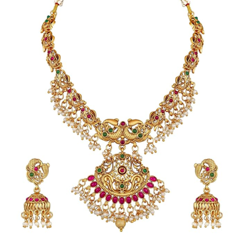 Latest Stylish Fancy Pearl Choker Traditional Jewellery Set for Women