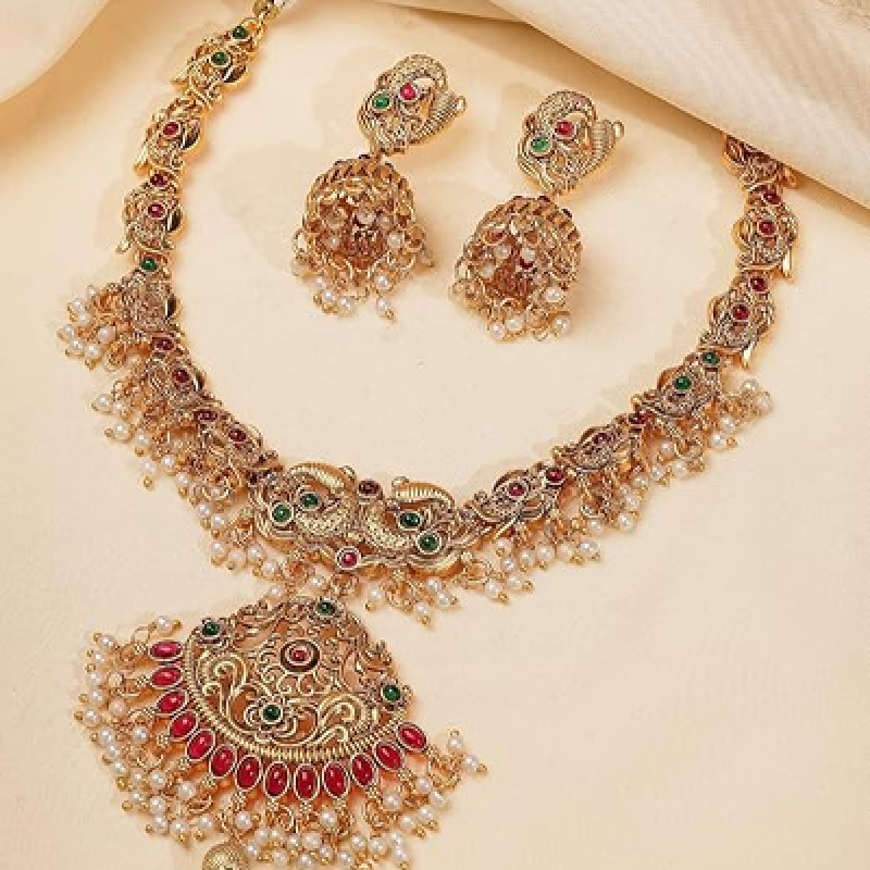 Latest Stylish Fancy Pearl Choker Traditional Jewellery Set for Women