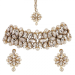 Latest Choker Design Antique Kundan Traditional Necklace Jewellery Set for Women