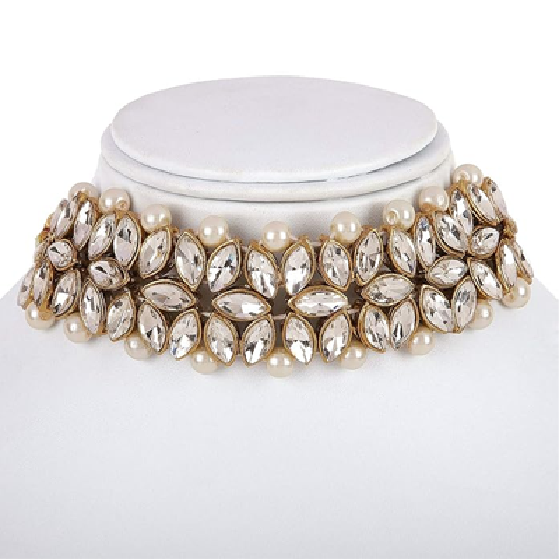 Latest Choker Design Antique Kundan Traditional Necklace Jewellery Set for Women