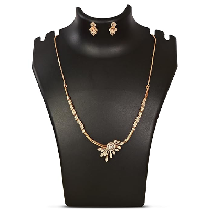 Rose Gold Plated AD Stone Jewellery Set for Women