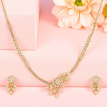 Rose Gold Plated AD Stone Jewellery Set for Women
