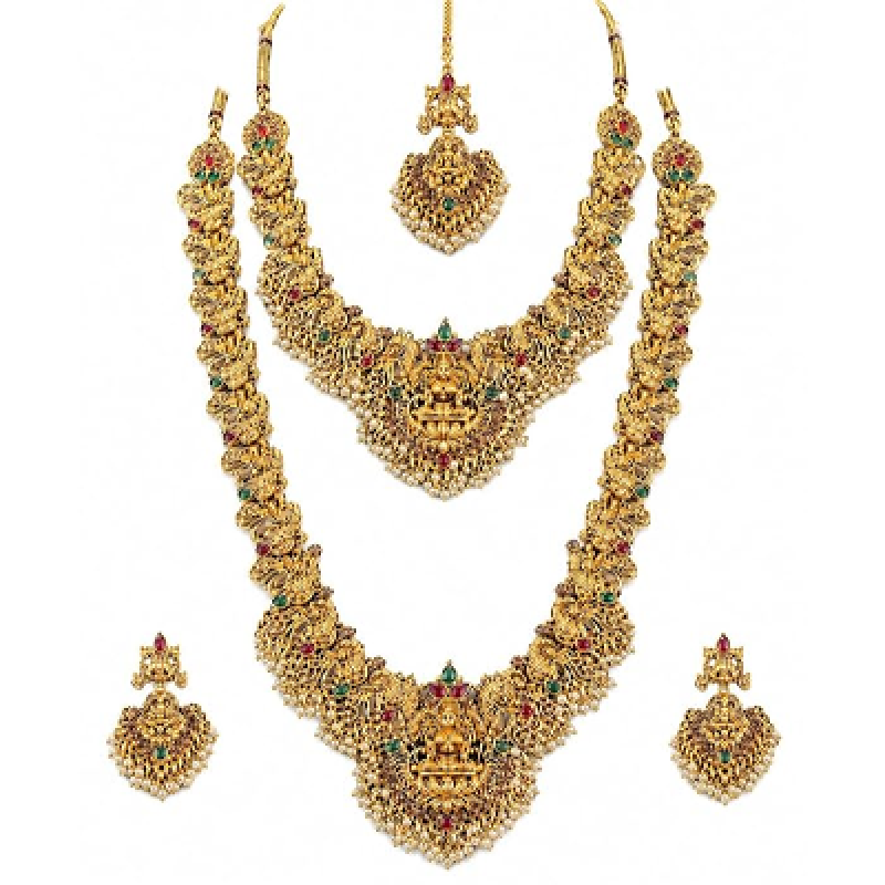 Traditional Earrings Maang Tikka Necklace Jewellery Set for Women