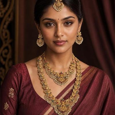 Traditional Earrings Maang Tikka Necklace Jewellery Set for Women