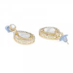 Gold Tone Dazzling Stones Austrian Diamonds Embellished Necklace & Earring Set For Women