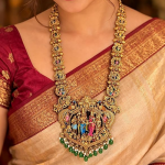 Premium Sita Ramam Temple Jewellery Long Haram Set