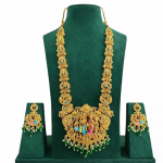 Premium Sita Ramam Temple Jewellery Long Haram Set