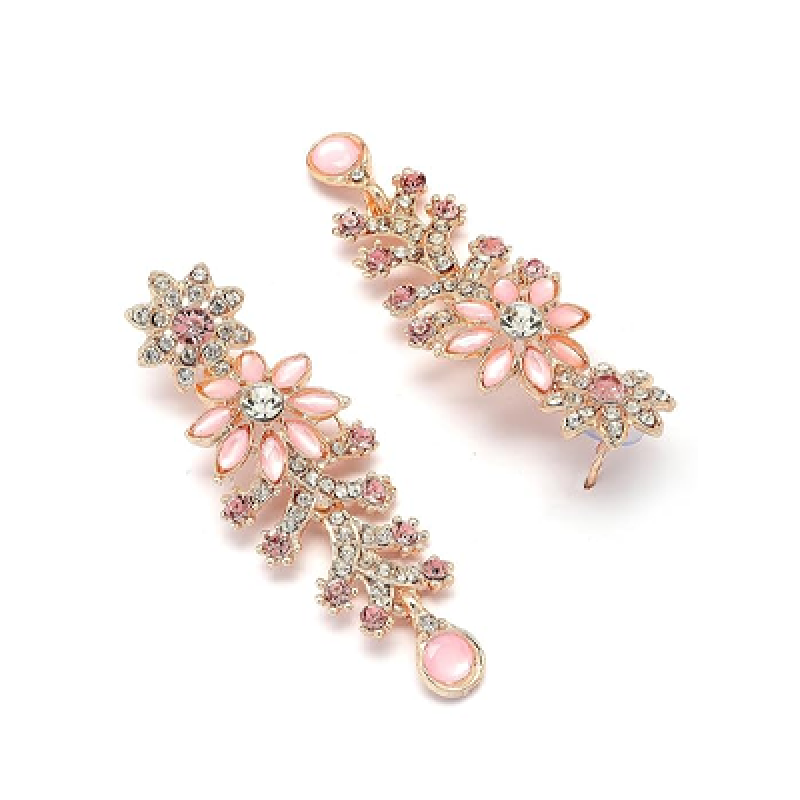Charming AD Diamonds Studded Floral Choker Necklace with Danlge Earrings Maangtikka Jewellery Set