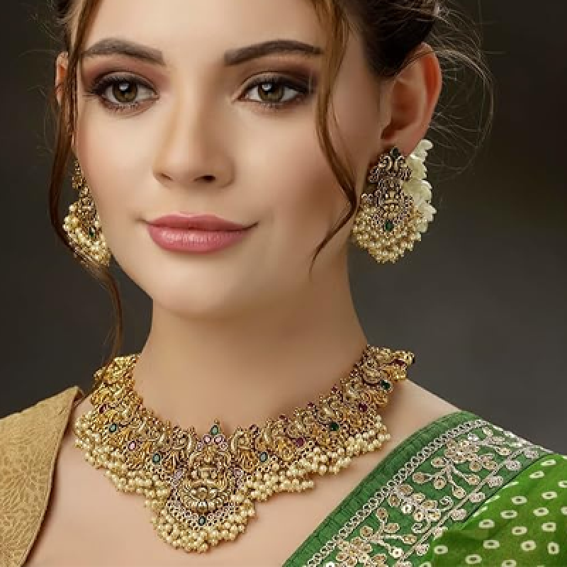 Latest Stylish Fancy Pearl Choker Traditional Jewellery Set