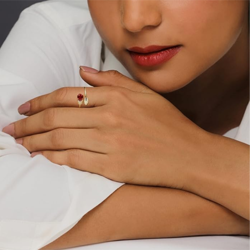 925 Silver Wine Twirling Petal Ring, Adjustable