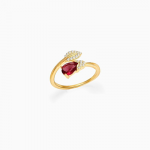 925 Silver Wine Twirling Petal Ring, Adjustable