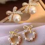 Eloria Combo Pack of 2 Korean Stud Earrings For Women And Girls