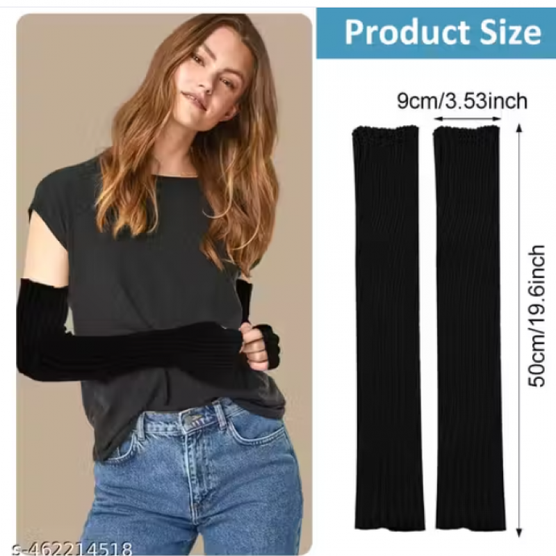 Arm Warmers for Women Long Fingerless Gloves Winter Knitted Arm Sleeves Fashion Wrist Warmers