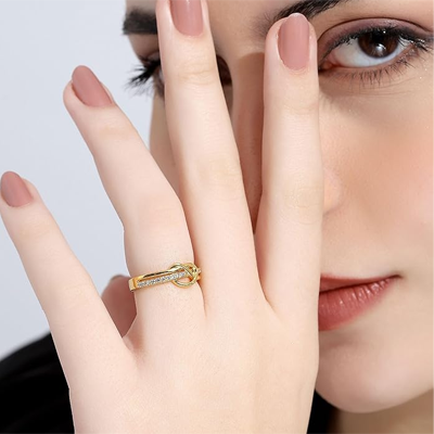925 Sterling Pure Silver Ring for Women, Infinity Rings, Adjustable Size, Daily Wear Silver Jewellery