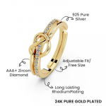 925 Sterling Pure Silver Ring for Women, Infinity Rings, Adjustable Size, Daily Wear Silver Jewellery
