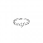 925 Sterling Silver Zircon Beachy Waves Ring