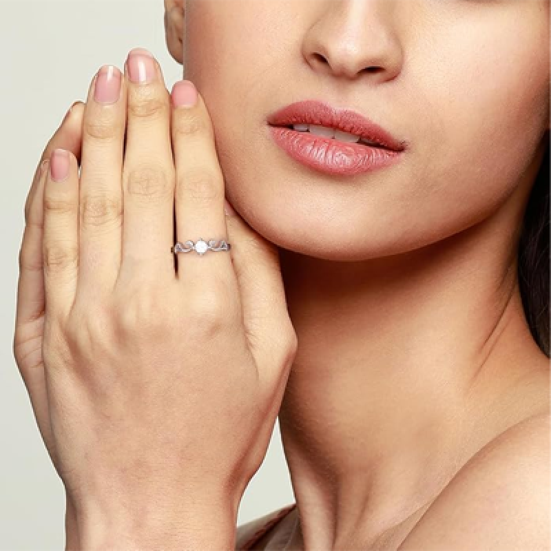 925 Sterling Silver Zircon Beachy Waves Ring
