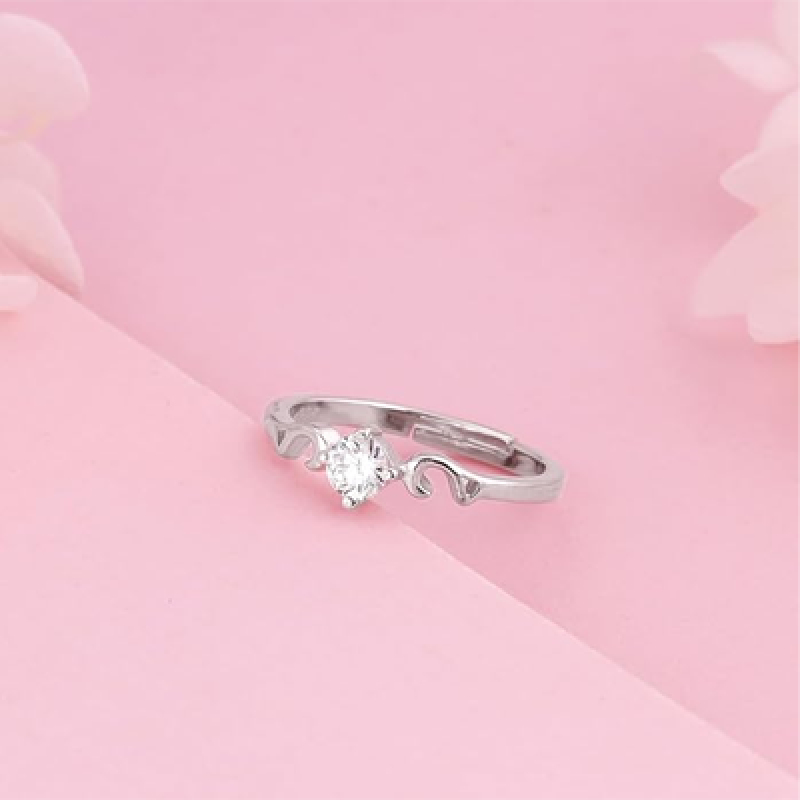 925 Sterling Silver Zircon Beachy Waves Ring