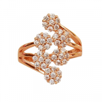 Rose Gold Plated Elegant American Diamond Studded Sparkling Adjustable Finger Ring