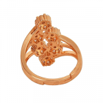 Rose Gold Plated Elegant American Diamond Studded Sparkling Adjustable Finger Ring